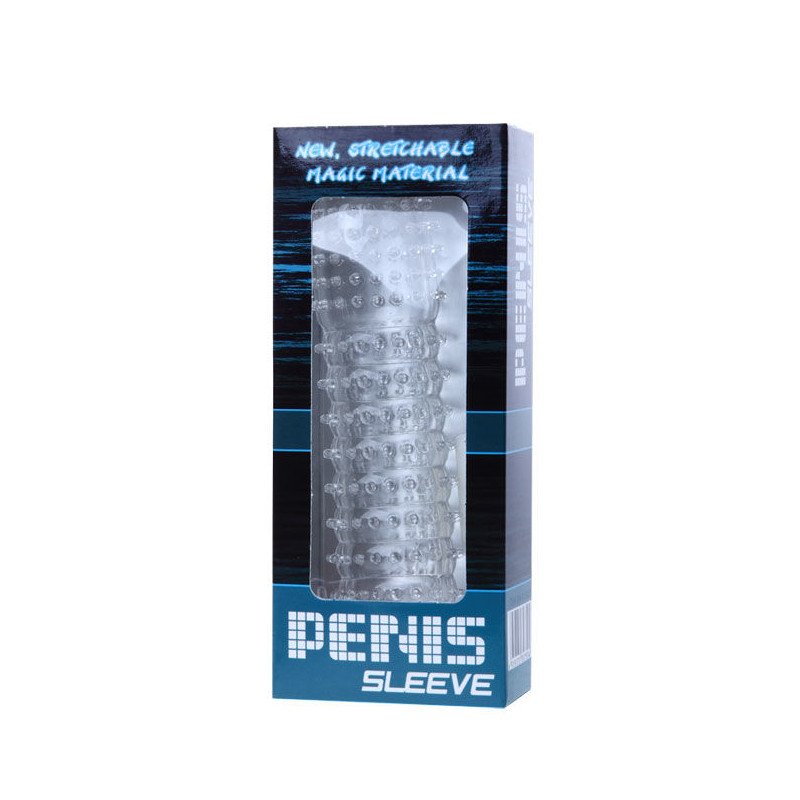 BAILE FUNDA PARA PENE CON PUNTOS ESTIMULANTES MORADO 14 CM
