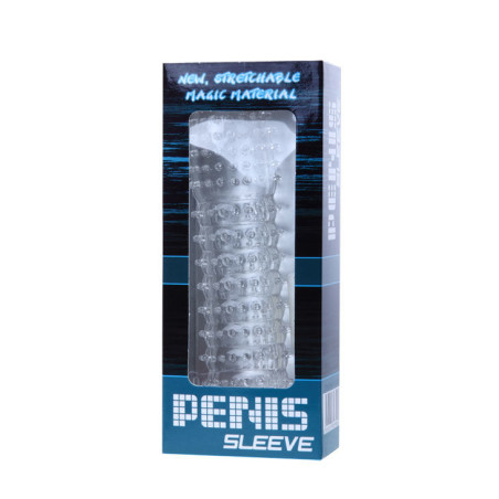 BAILE FUNDA PARA PENE CON PUNTOS ESTIMULANTES MORADO 14 CM