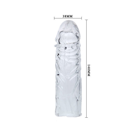 BAILE FUNDA TRANSPARENTE PARA EL PENE EN SILICONA 13 CM