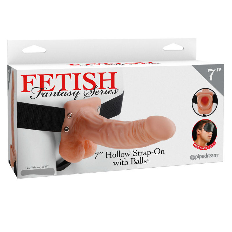 FETISH FANTASY SERIES 7 HOLLOW STRAP ON WITH BALLS 178CM NATURAL