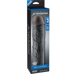 FANTASY X TENSIONS MEGA 3 EXTENSION NEGRO PARA EL PENE 2