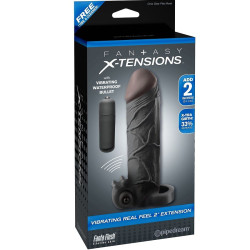 FANTASY X TENSIONS EXTENSION PARA EL PENE CON VIBRADOR REAL FEEL 2 NEGRO 2