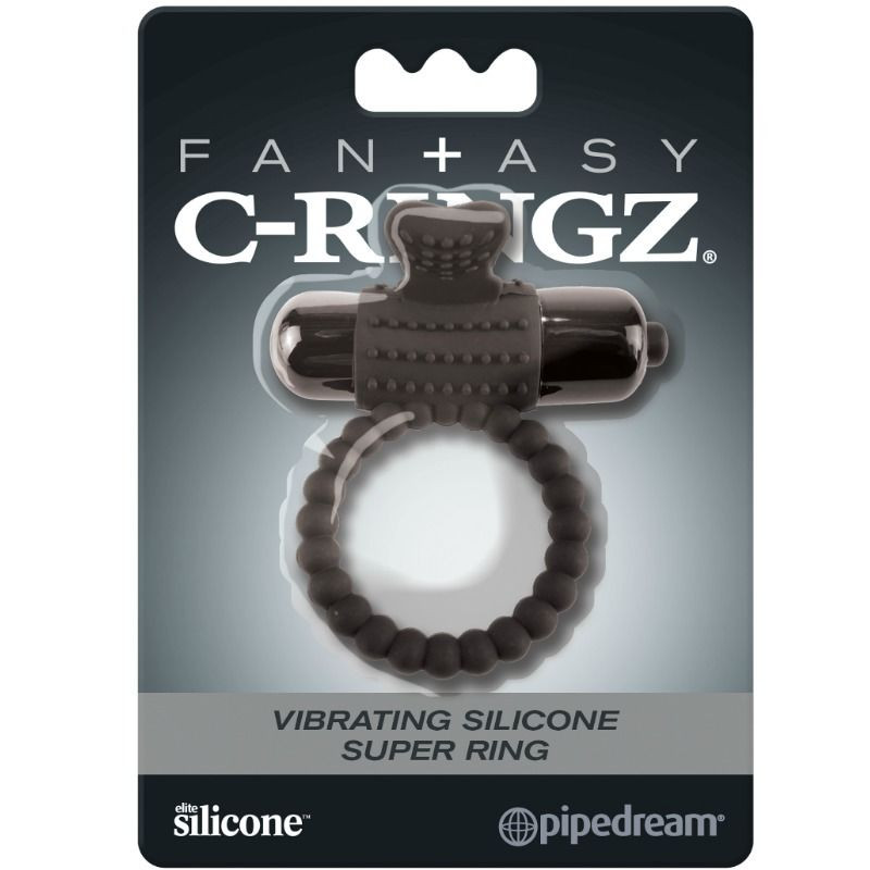 FANTASY C RINGZ ANILLO VIBRADOR DE SILICONA NEGRO