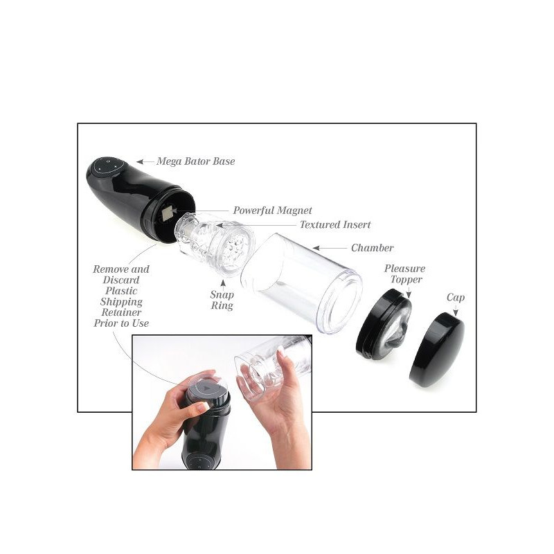 EXTREME TOYZ PDX MEGA BATOR USB MASTURBADOR MASCULINO ANO NEGRO
