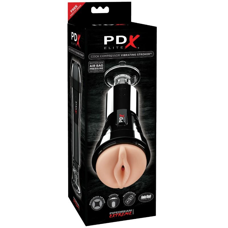 PDX ELITE MASTURBADOR CON VIBRACION Y EFECTO COMPRESOR