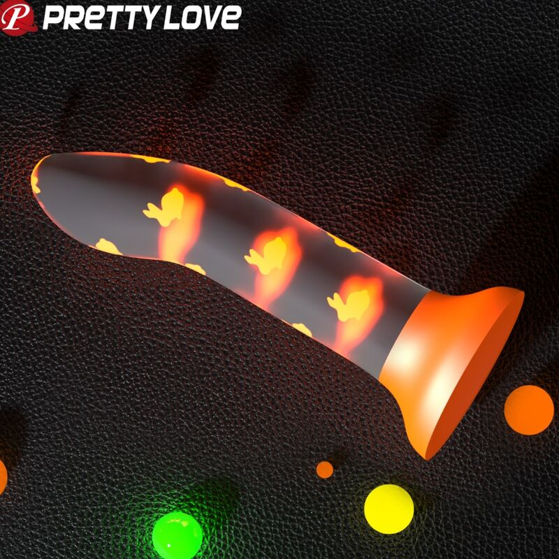 PRETTY LOVE MAGICAL NIGHTFALL DILDO SIN VIBRACION LUMINOSO NARANJA