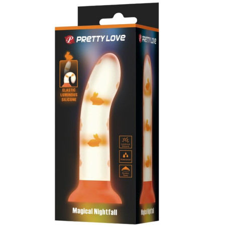 PRETTY LOVE MAGICAL NIGHTFALL DILDO SIN VIBRACION LUMINOSO NARANJA