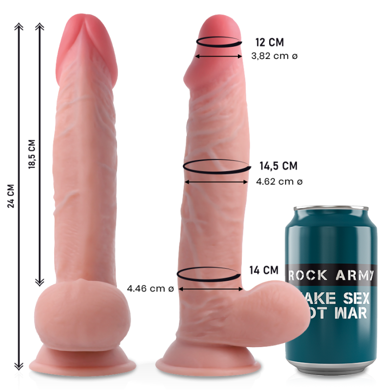 ROCKARMY SHERMAN DILDO REALISTA DUAL DENSITY 24 CM O 462 CM