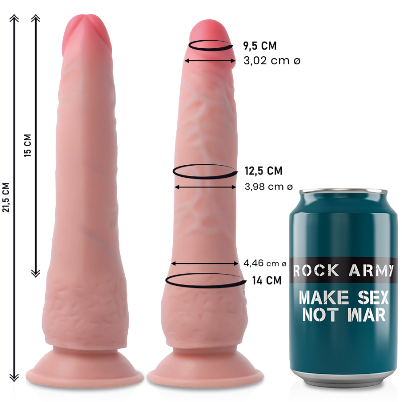 ROCKARMY CRUSADER DILDO REALISTA DUAL DENSITY 215 CM O 446 CM