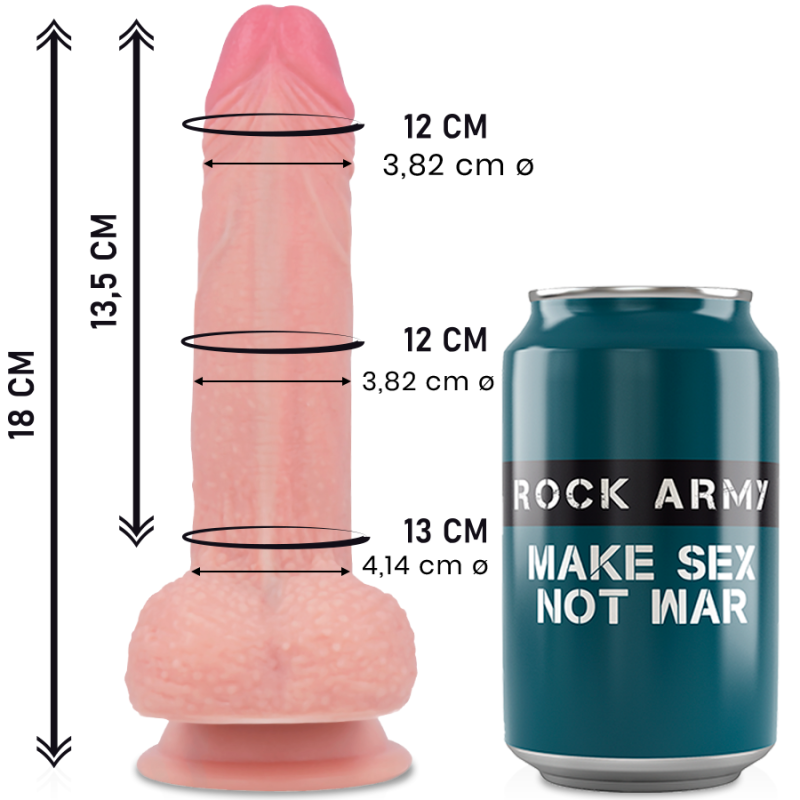ROCKARMY MUSTANG DILDO REALISTICO LIQUID SILICONE 18 CM O 414 CM