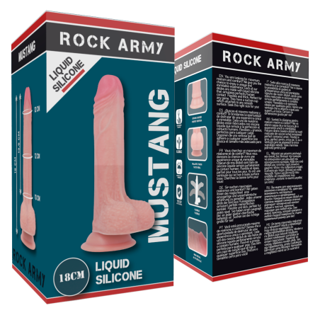 ROCKARMY MUSTANG DILDO REALISTICO LIQUID SILICONE 18 CM O 414 CM