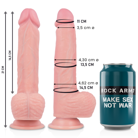 ROCKARMY SPITFIRE DILDO REALISTICO LIQUID SILICONE 21 CM O 462 CM