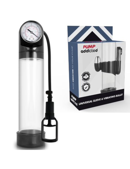 PUMP ADDICTED BOMBA ERECCION RX9 TRANSPARENTE CON VIBRADOR