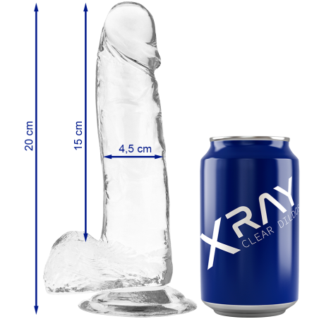 X RAY CLEAR DILDO REALISTA TRANSPARENTE 20 CM O 45 CM