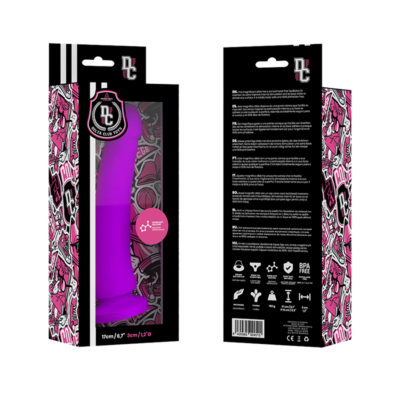 DELTA CLUB DILDO REALISTA LILA SILICONA MEDICA 17 CM O 3 CM
