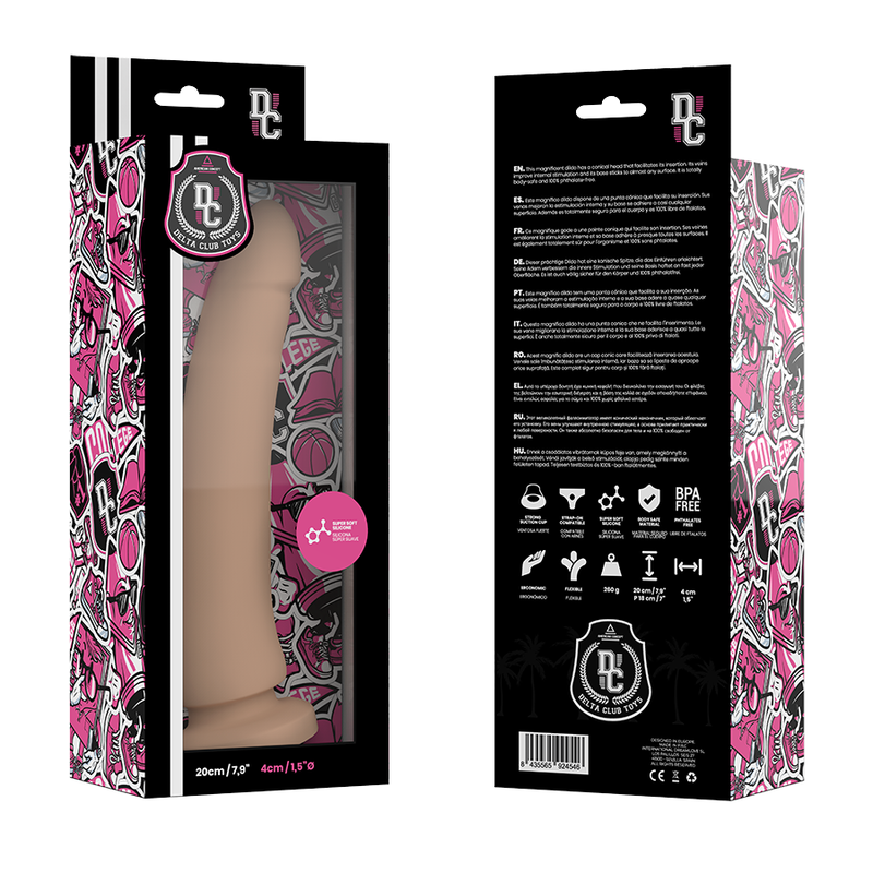 DELTA CLUB DILDO REALISTA NATURAL SILICONA MEDICA 20 CM O 4 CM