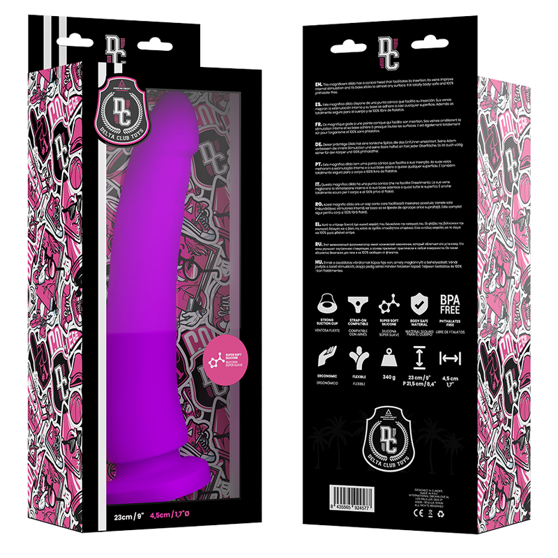 DELTA CLUB DILDO REALISTA LILA SILICONA MEDICA 23 CM O 45 CM