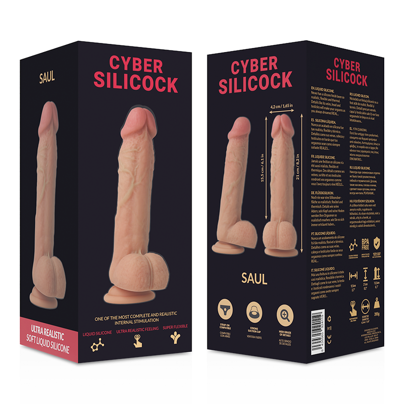 CYBER SILICOCK SAUL REALISTICO SILICONA LIQUIDA 21 CM O 42 CM