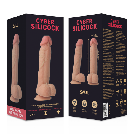 CYBER SILICOCK SAUL REALISTICO SILICONA LIQUIDA 21 CM O 42 CM