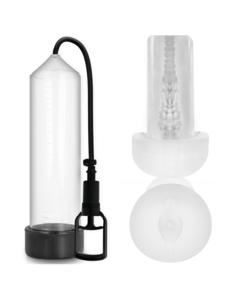 PUMP ADDICTED BOMBA ERECCION RX7 TRANSPARENTE CON MASTURBADOR