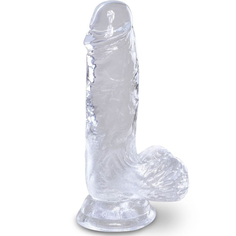 KING COCK CLEAR PENE REALISTICO CON TESTICULOS 101 CM TRANSPARENTE