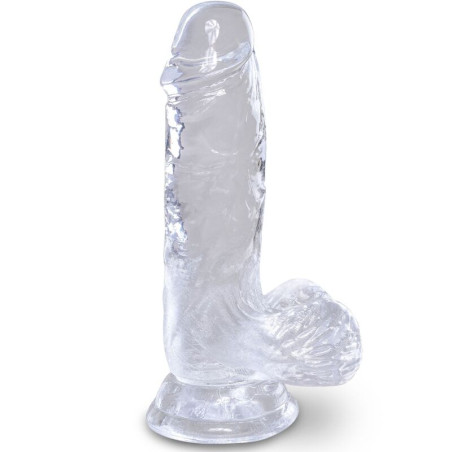KING COCK CLEAR PENE REALISTICO CON TESTICULOS 101 CM TRANSPARENTE