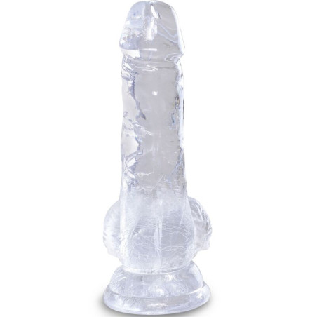 KING COCK CLEAR PENE REALISTICO CON TESTICULOS 101 CM TRANSPARENTE