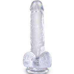 KING COCK CLEAR PENE REALISTICO CON TESTICULOS 135 CM TRANSPARENTE 2