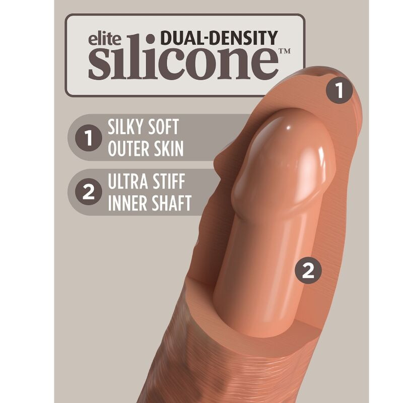 KING COCK ELITE DILDO REALISTICO SILICONA 203 CM CARAMELO
