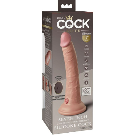 KING COCK ELITE DILDO REALISTICO VIBRADOR SILICONA CONTROL REMOTO 178 CM