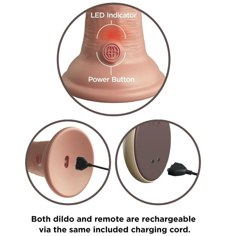 KING COCK ELITE DILDO REALISTICO VIBRADOR SILICONA CONTROL REMOTO 23 CM