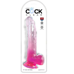 KING COCK CLEAR DILDO CON TESTICULOS 203 CM ROSA 2