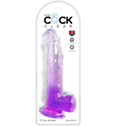 KING COCK CLEAR DILDO CON TESTICULOS 203 CM MORADO 2
