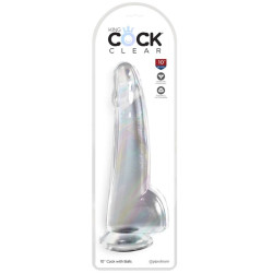 KING COCK CLEAR DILDO CON TESTICULOS 19 CM TRANSPARENTE 2