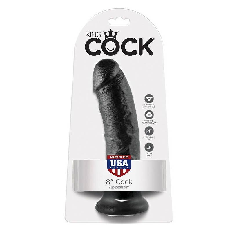 KING COCK 8 PENE NEGRO 203 CM