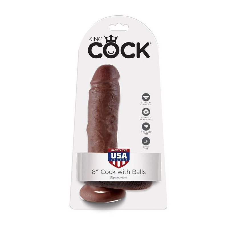 KING COCK 8 PENE REALISTICO MARRON 203 CM