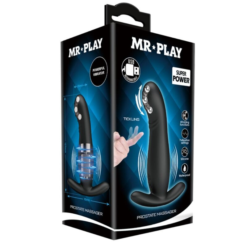 MR PLAY MASAJEADOR DE PROSTATA NEGRO RECARGABLE