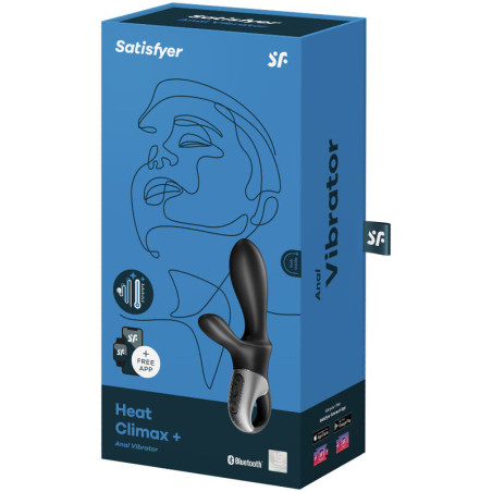 SATISFYER HEAT CLIMAX VIBRADOR ANAL APP NEGRO