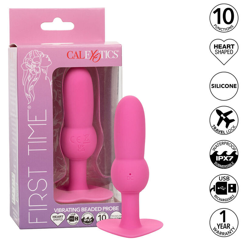 CALEXOTICS FIRST TIME PLUG ANAL CON CUENCAS 10 VIBRACIONES ROSA