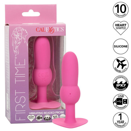 CALEXOTICS FIRST TIME PLUG ANAL CON CUENCAS 10 VIBRACIONES ROSA