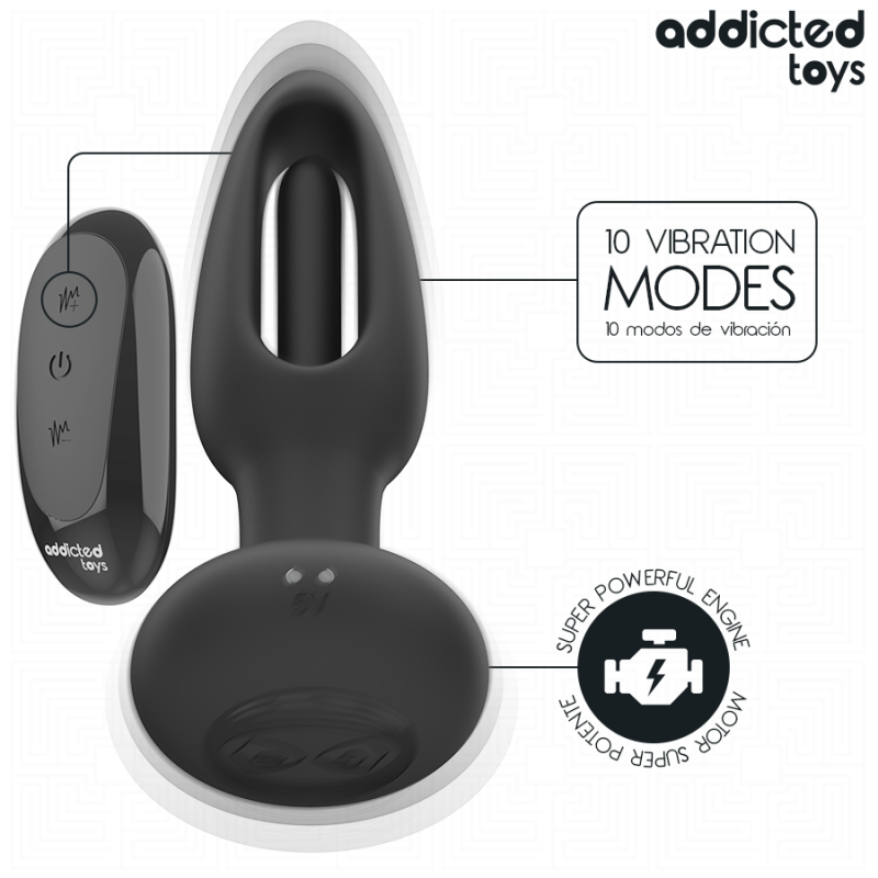 ADDICTED TOYS PLUG ANAL CON LENGUA VIBRADORA Y CONTROL REMOTO