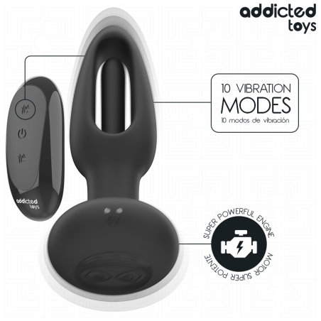 ADDICTED TOYS PLUG ANAL CON LENGUA VIBRADORA Y CONTROL REMOTO