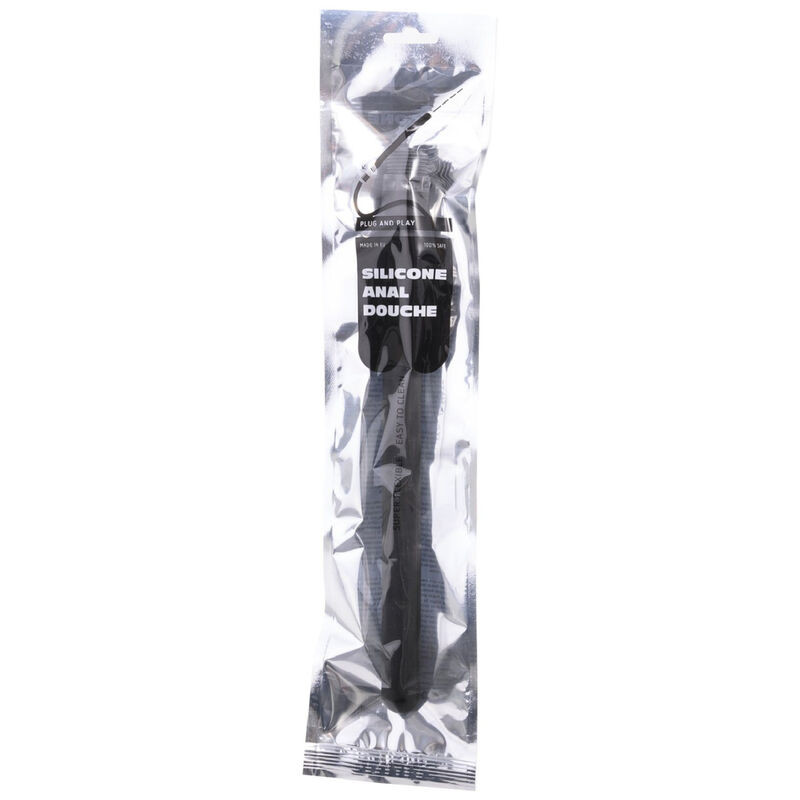 ALL BLACK DUCHA ANAL SILICONA SISTEMA STOPPER 27 CM