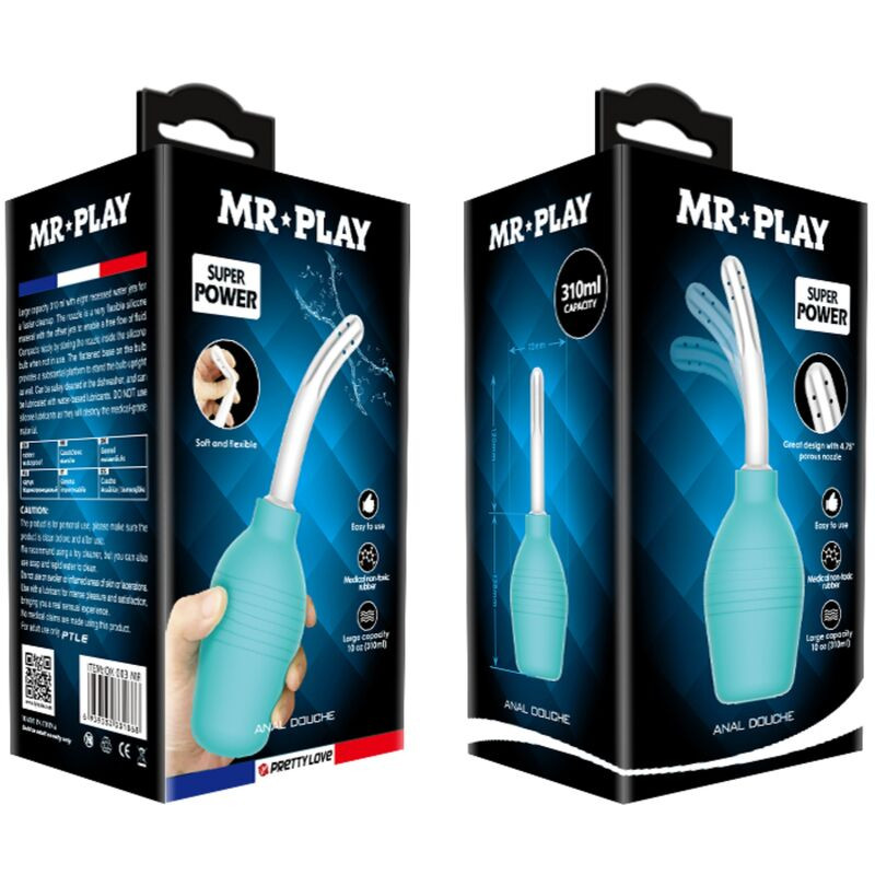 MR PLAY PERA ANAL DUCHA DE GOMA AZUL