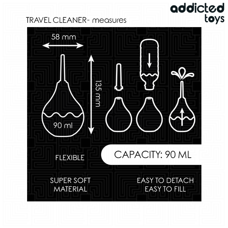 ADDICTED TOYS LIMPIADOR ANAL DE VIAJE TALLA S 90 ML