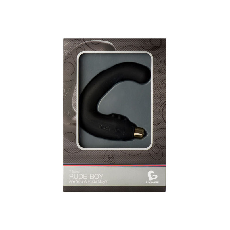 ROCKS OFF RUDE BOY MASAJEADOR DEL PUNTO G MASCULINO 7 V NEGRO