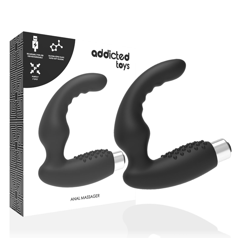 ADDICTED TOYS VIBRADOR PROSTATICO RECARGABLE MODEL 2 NEGRO