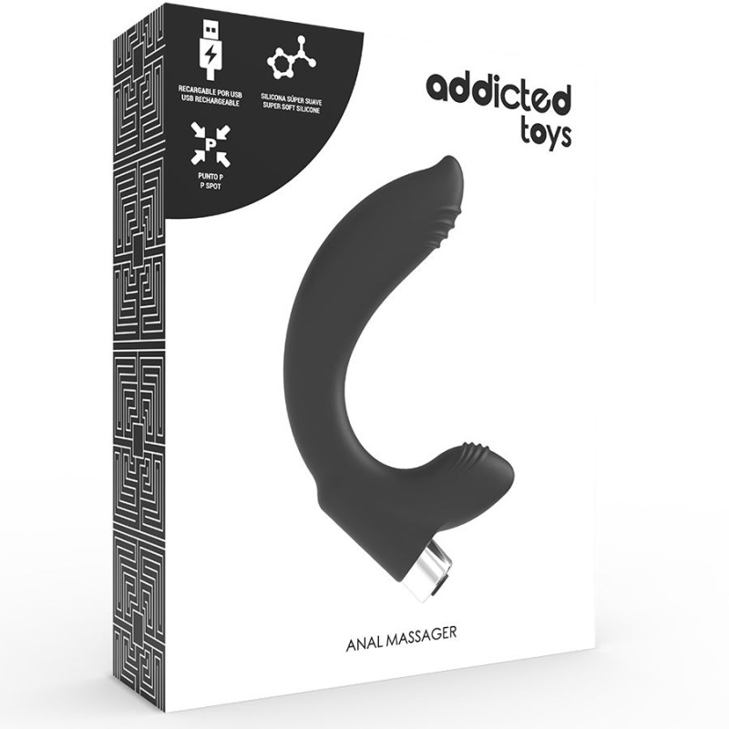 ADDICTED TOYS VIBRADOR PROSTATICO RECARGABLE MODEL 7 NEGRO