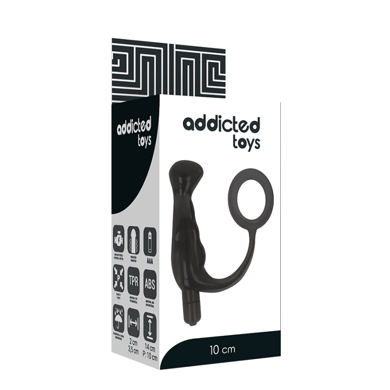 ADDICTED TOYS VIBRADOR PROSTATICO NEGRO 10 CM