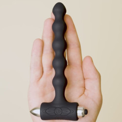ROCKS OFF PETITE SENSATIONS PEARLS PLUG ANAL VIBRADOR NEGRO 2